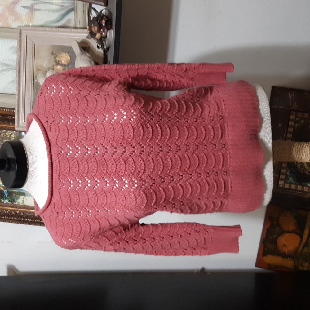 Womens Sweater Pullover knit long sleeve Sz PETITE MED by SONOMA b46